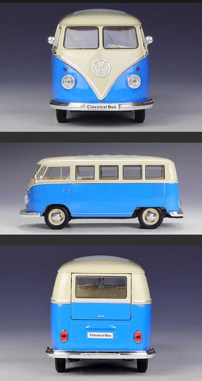WELLY 1:24 Volkswagen VW T2 T1 Bus Alloy Diecast Vehicle Model