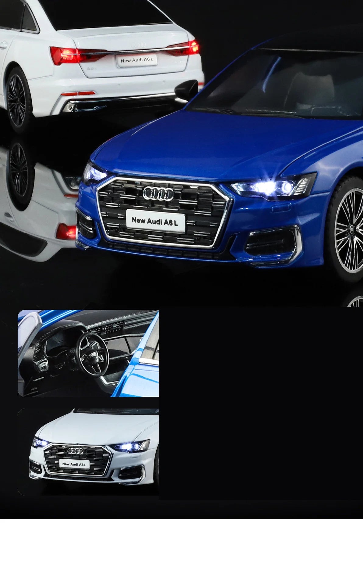 AUDI A6 Alloy Diecast Model Car - Sound and Light Collection Edition – 1:24 Scale