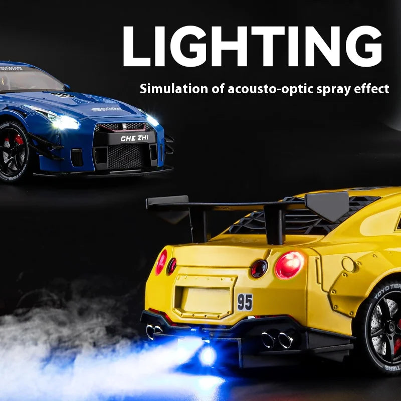 Nissan GT-R R35 Diecast Model Car with Sound & Light – 1:24 Scale