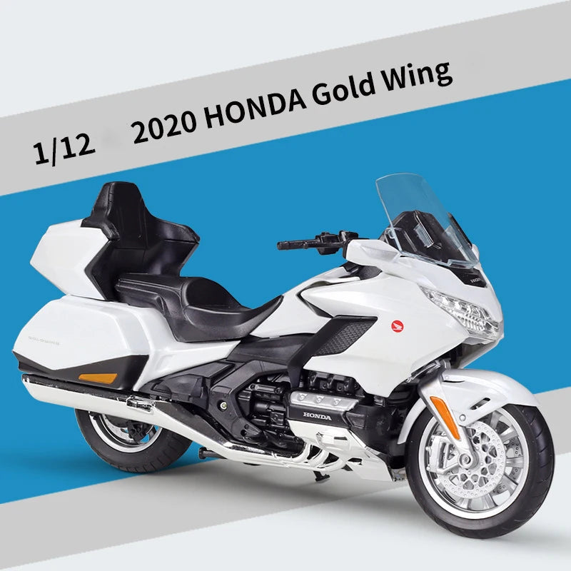WELLY 1:12 Honda Gold Wing Die Cast Motorcycle Model Toy Vehicle Collection Autobike Shork-Absorber Off Road Autocycle Toys Car