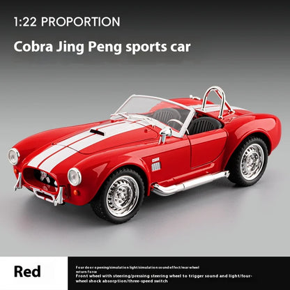 CCA 1965 Shelby Cobra Convertible Roadster 1:24 Diecast Model Car with Sound, Lights & Pull-Back Action