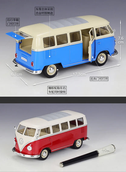 WELLY 1:24 Volkswagen VW T1 Bus Diecast Model Car