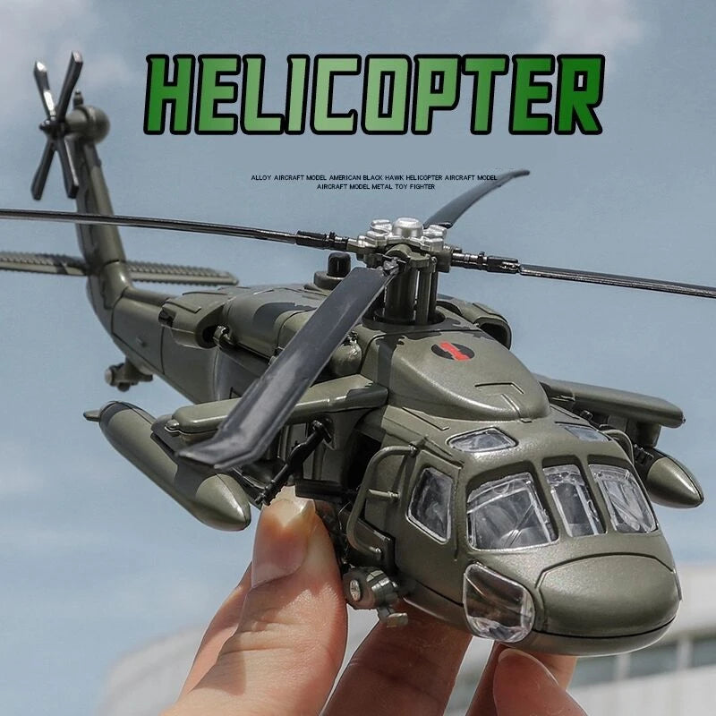 Sikorsky  UH-60 Black Hawk Helicopter Diecast Collectible Model Sound & Light Effects