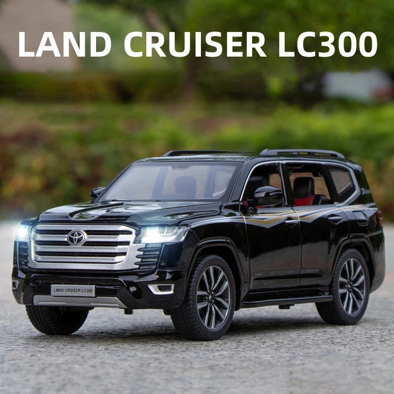 Toyota Land Cruiser LC300 Diecast Alloy SUV Model Car Pull Back Sound & Light