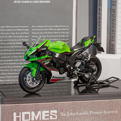 WELLY 1:12 Kawasaki Ninja ZX10R Heavy Locomoti Simulation Alloy Motorcycle Model Shock Absorbers Collection Toy Car Gift