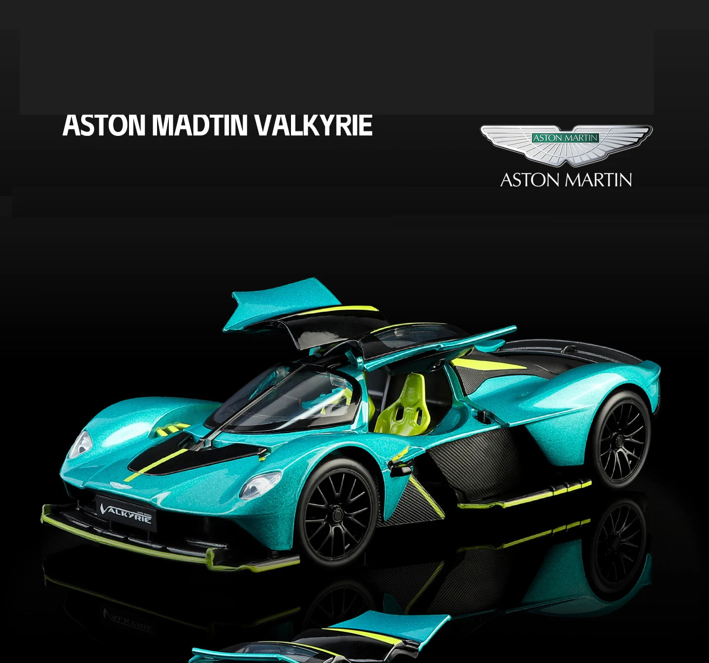 Aston Martin Valkyrie Supercar Diecast Model – Sound, Light and Pull Back Collectible Edition