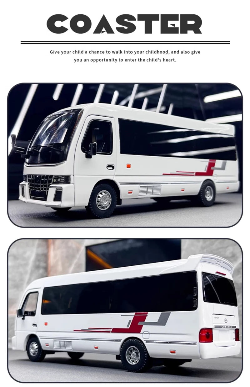 Coaster Mini Bus Diecast Model Vehicle - Sound & Light Effects Collection