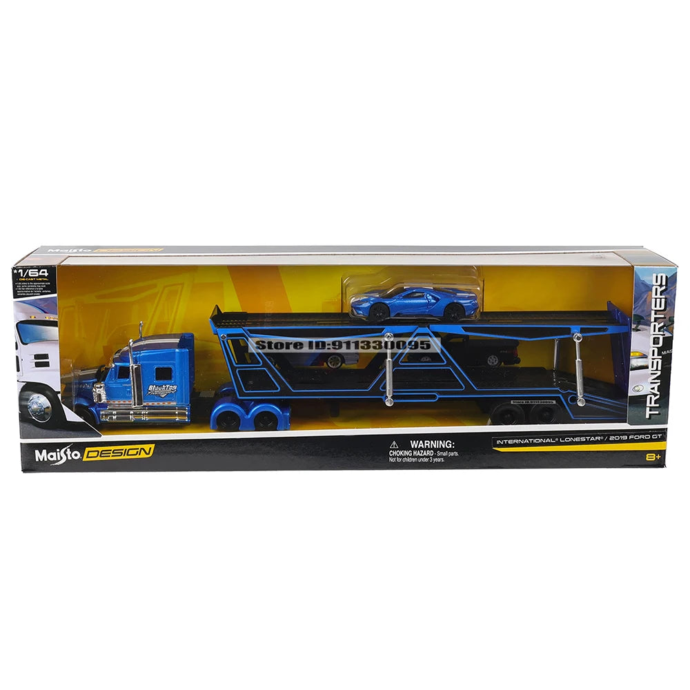 Maisto 1:64 MACK Anthem 2019 FORD LoneStar Transport Casting Manufacturing Trailer Model Simulation Model Alloy Car Collection