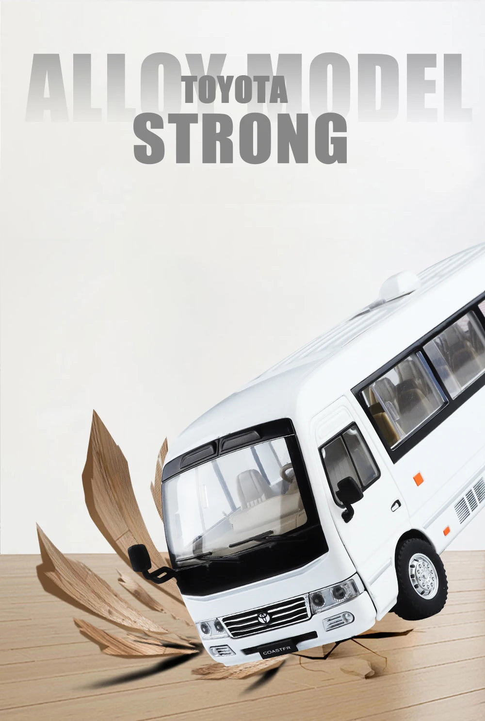 Toyota Coaster Mini Bus Diecast Model Vehicle - Sound & Light Efects