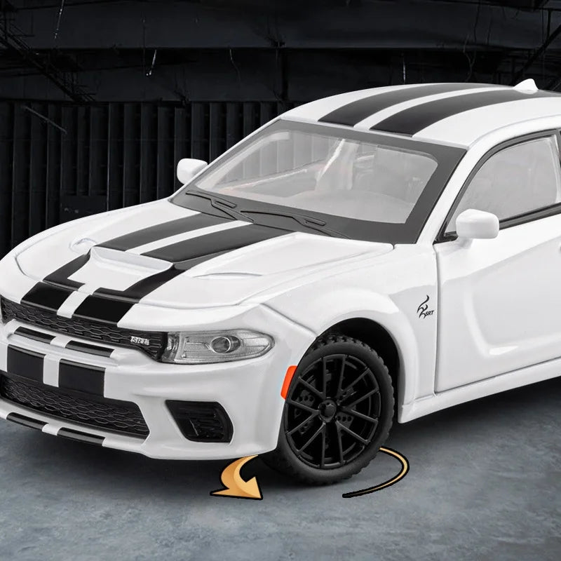 1:32 Charger SRT Hellcat Alloy Muscle Car Model with Sound, Lights, Pull-Back Action