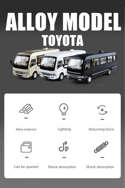 Toyota Coaster Alloy Model Car Diecast – Sound and Light Edition