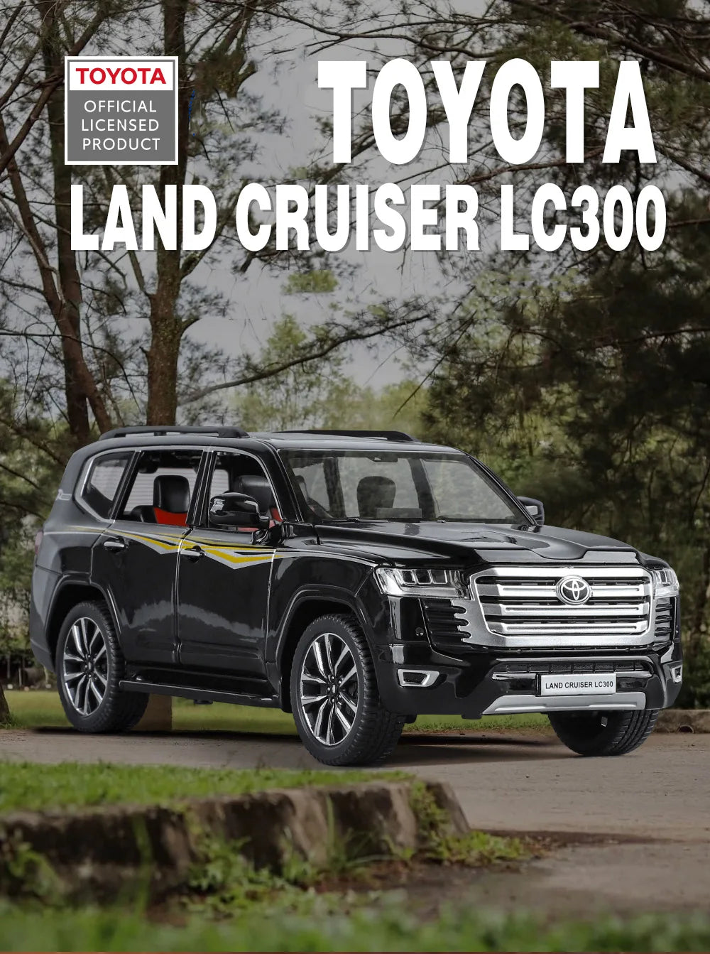 Toyota Land Cruiser LC300 Diecast Alloy SUV Model Car Pull Back Sound & Light