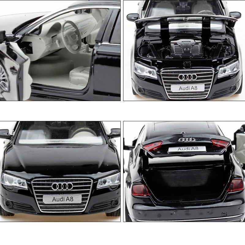 Audi A8 Luxury Sedan Diecast Model Car with Sound & Light – 1:32 Scale
