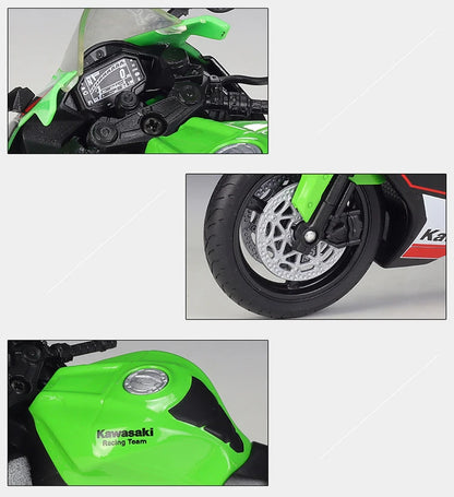 WELLY 1:12 Kawasaki Ninja ZX10R Heavy Locomoti Simulation Alloy Motorcycle Model Shock Absorbers Collection Toy Car Gift