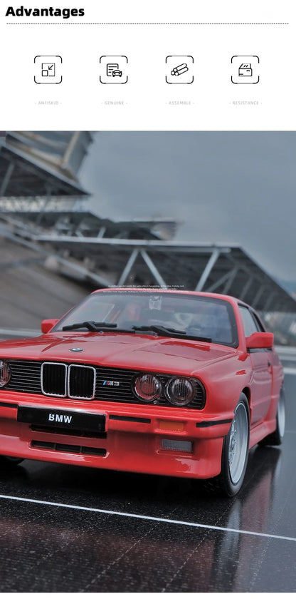 Bburago 1:24 BMW M3 E30 1988 Alloy Car Diecasts & Toy Vehicles Car Model Miniature Scale Model Car For Children