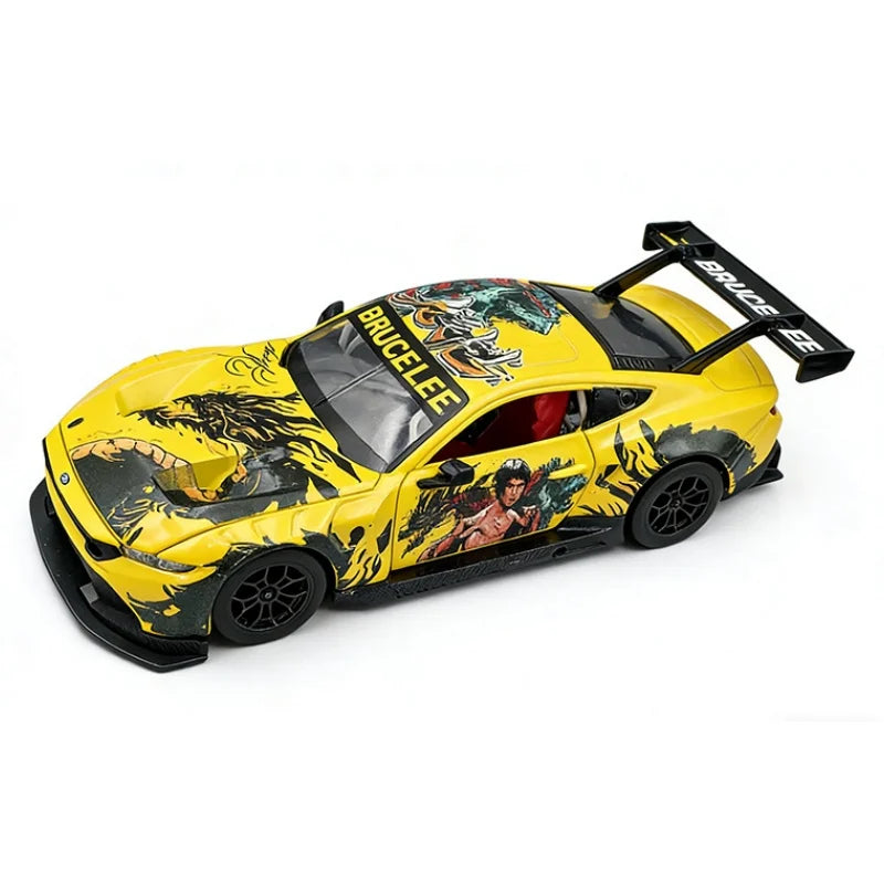 1:24 Ford Mustang GT3 Lee Die-Cast Alloy Racing Car Model with Sound, Lights &amp; Pull-Back Action