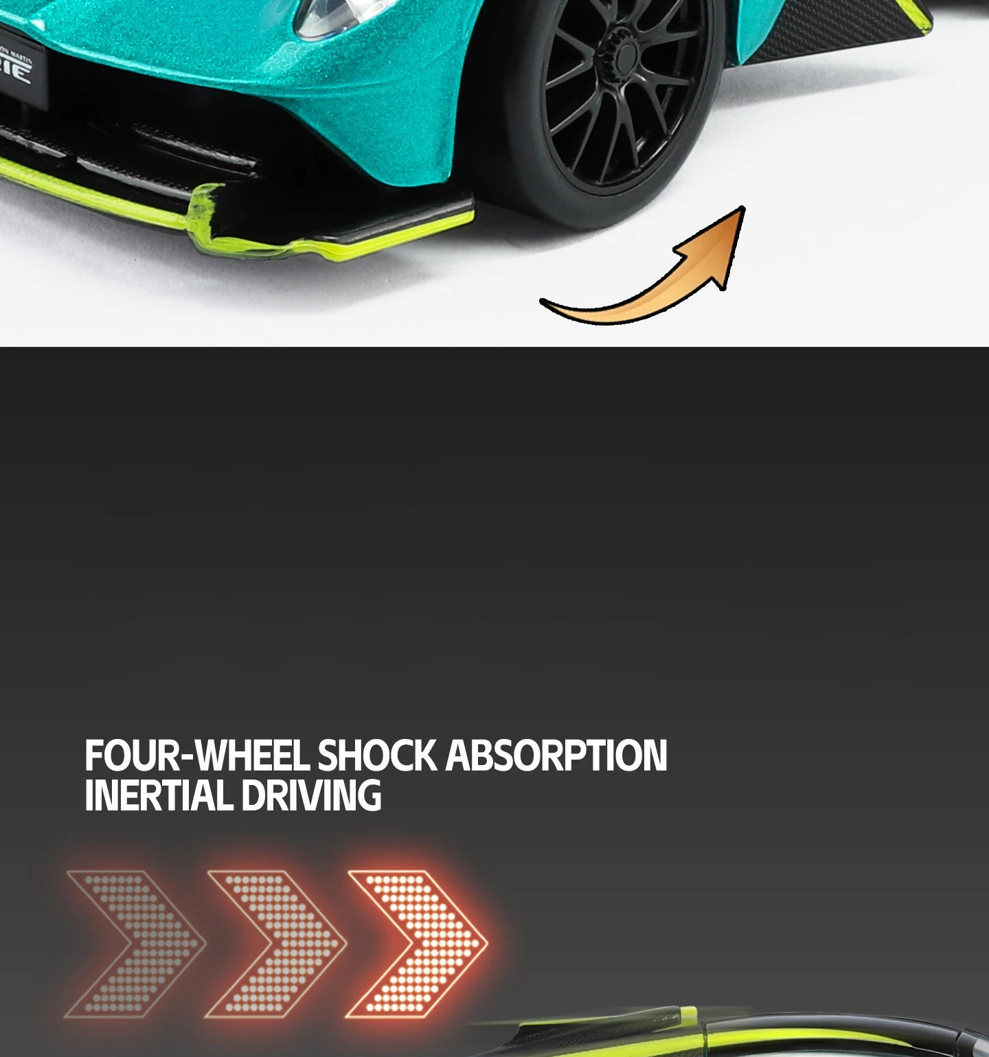 Aston Martin Valkyrie Supercar Diecast Model – Sound, Light and Pull Back Collectible Edition