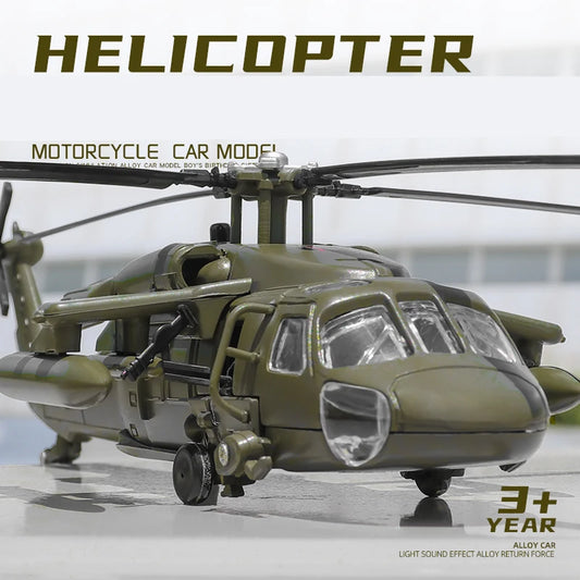 Sikorsky  UH-60 Black Hawk Helicopter Diecast Collectible Model Sound & Light Effects
