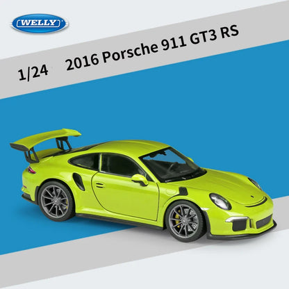WELLY 1:24 Porsche 911 GT3 RS Blue Diecast Model Car