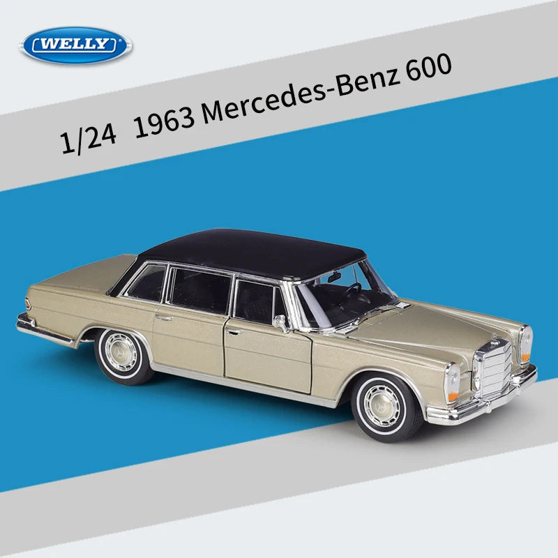 WELLY 1:24 Mercedes Benz 600 Alloy Car Diecasts & Toy Vehicles Car Model Miniature Scale Model Car Toy For Children