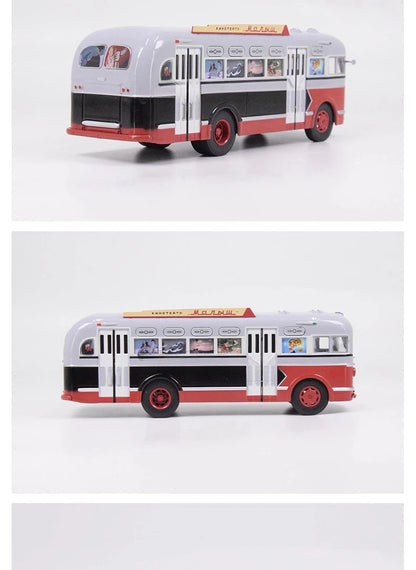 1/43 Scale Toy Car ZIS-155 Mobile Children's Cinema Russian Ufa Bus SJAVN008 Alloy Model Static Model Boy Toy Gift