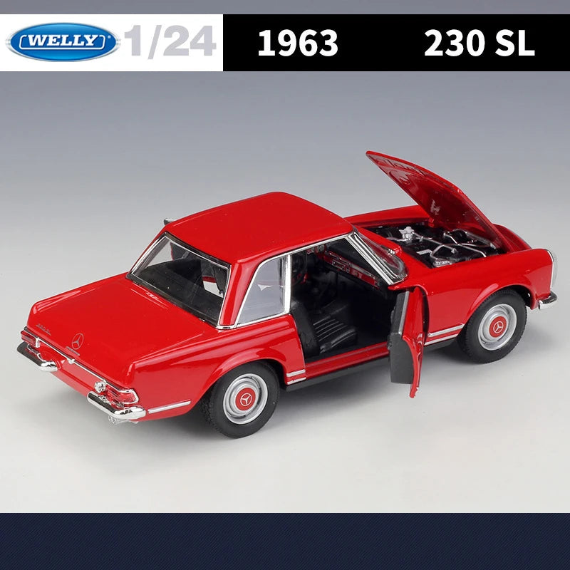 WELLY 1:24 Mercedes-Benz 230SL 1963 Alloy Car Model Diecasts & Toy Vehicles Collect Car Toy Boy Birthday Gifts