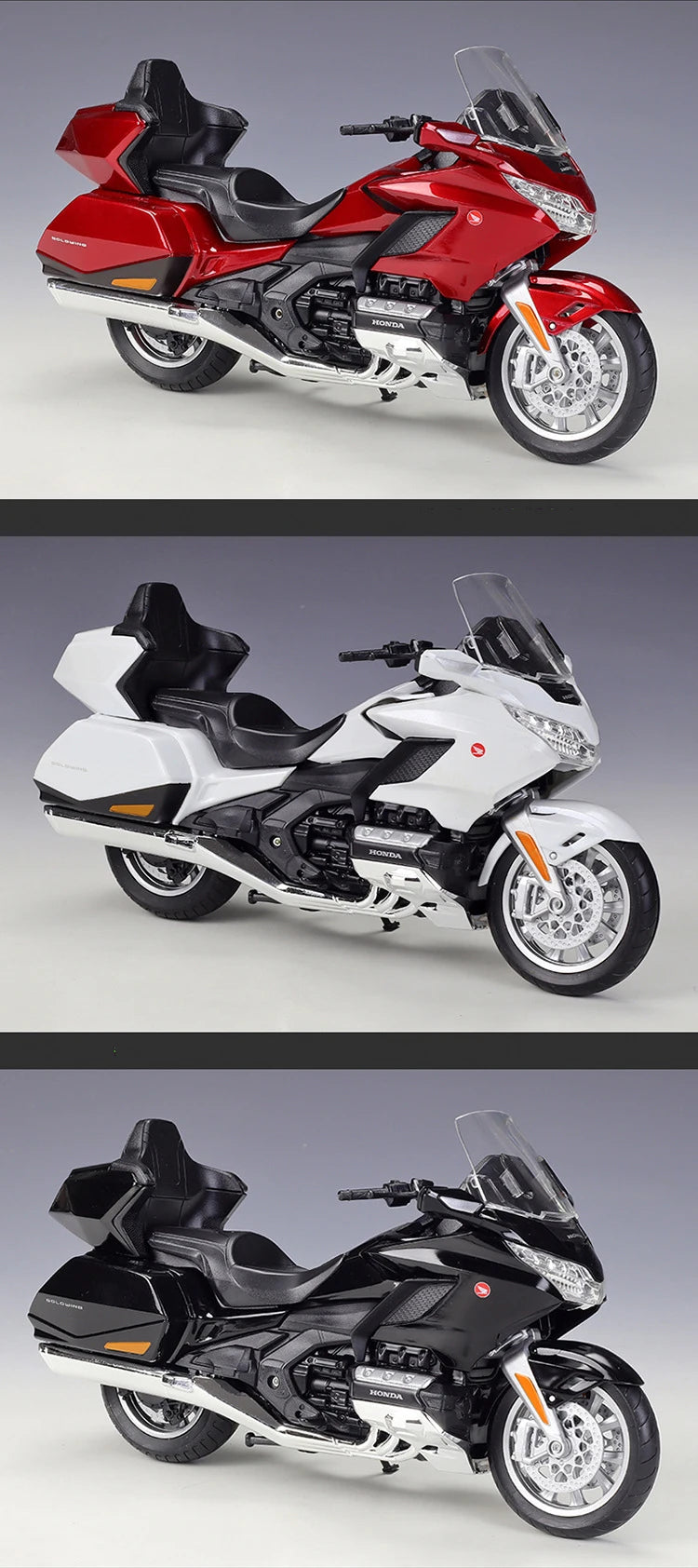 WELLY 1:12 Honda Gold Wing Die Cast Motorcycle Model Toy Vehicle Collection Autobike Shork-Absorber Off Road Autocycle Toys Car