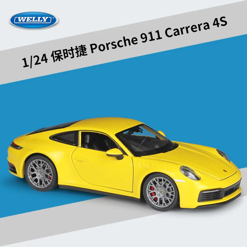 WELLY 1:24 Porsche 911 Carrera 4S Alloy Car Model Diecasts & Toy Vehicles Collect Car Toy Boy Birthday gifts