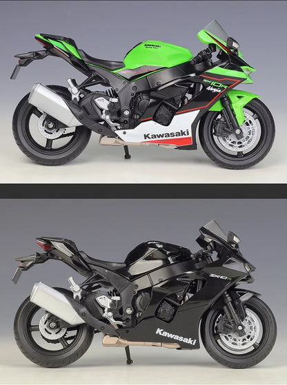 WELLY 1:12 Kawasaki Ninja ZX10R Heavy Locomoti Simulation Alloy Motorcycle Model Shock Absorbers Collection Toy Car Gift