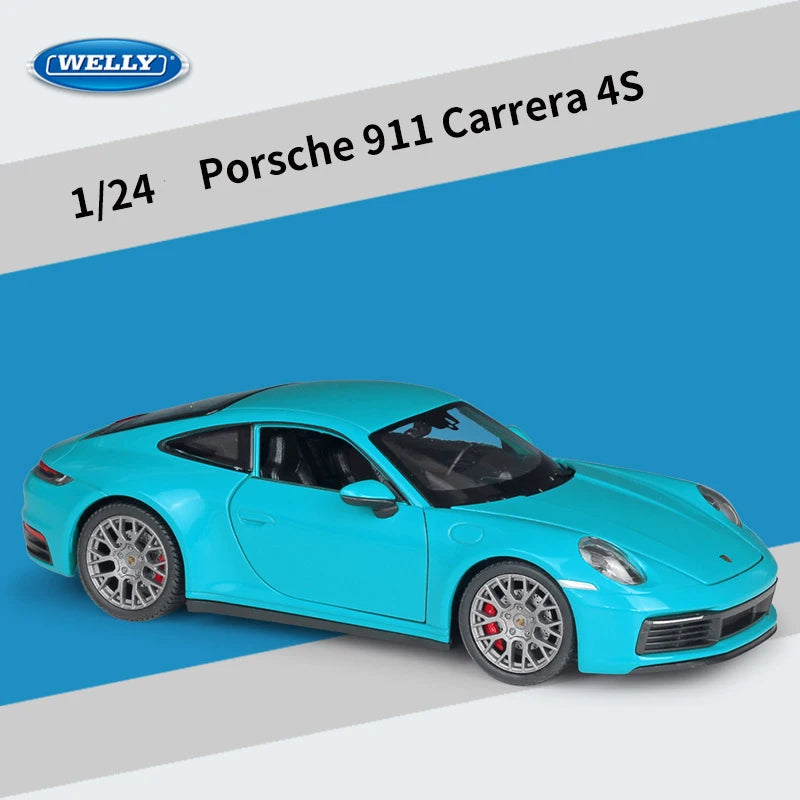WELLY 1:24 Porsche 911 Carrera 4S Alloy Car Model Diecasts & Toy Vehicles Collect Car Toy Boy Birthday gifts