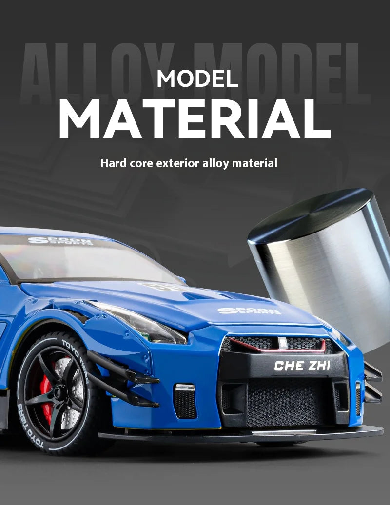 Nissan GT-R R35 Diecast Model Car with Sound & Light – 1:24 Scale