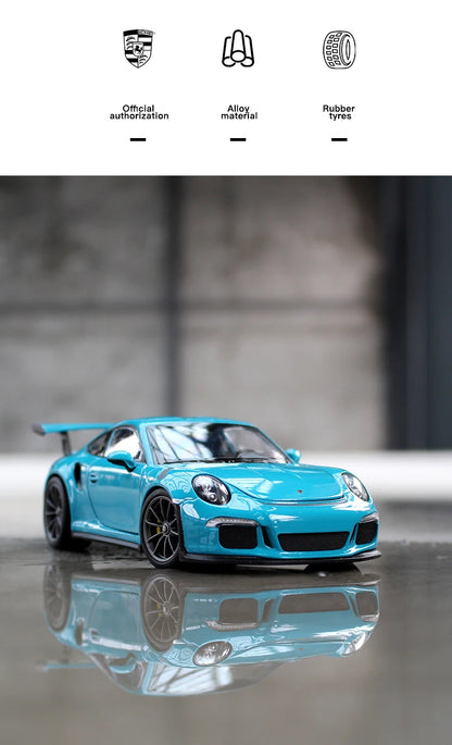 WELLY 1:24 Porsche 911 GT3 RS Blue Diecast Model Car