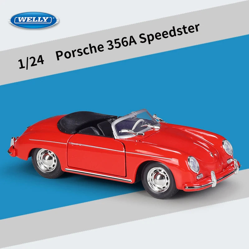 WELLY 1:24 Porsche 356A Speedster Alloy Car Model Diecasts & Toy Vehicles Collect Car Toy Boy Birthday gifts