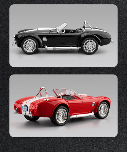 CCA 1965 Shelby Cobra Convertible Roadster 1:24 Diecast Model Car with Sound, Lights & Pull-Back Action