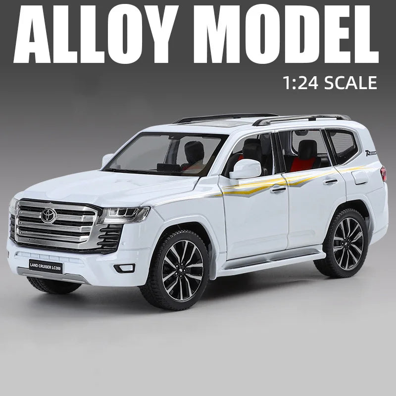 Toyota Land Cruiser LC300 Diecast Alloy SUV Model Car Pull Back Sound & Light