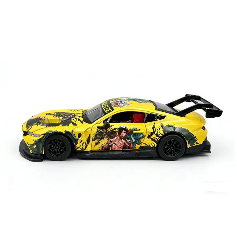 1:24 Ford Mustang GT3 Lee Die-Cast Alloy Racing Car Model with Sound, Lights &amp; Pull-Back Action