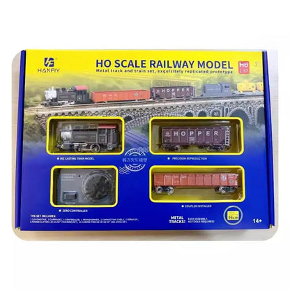 HO Scale 1:87 Electric Model Train Set with Locomotive, Carriages and Track