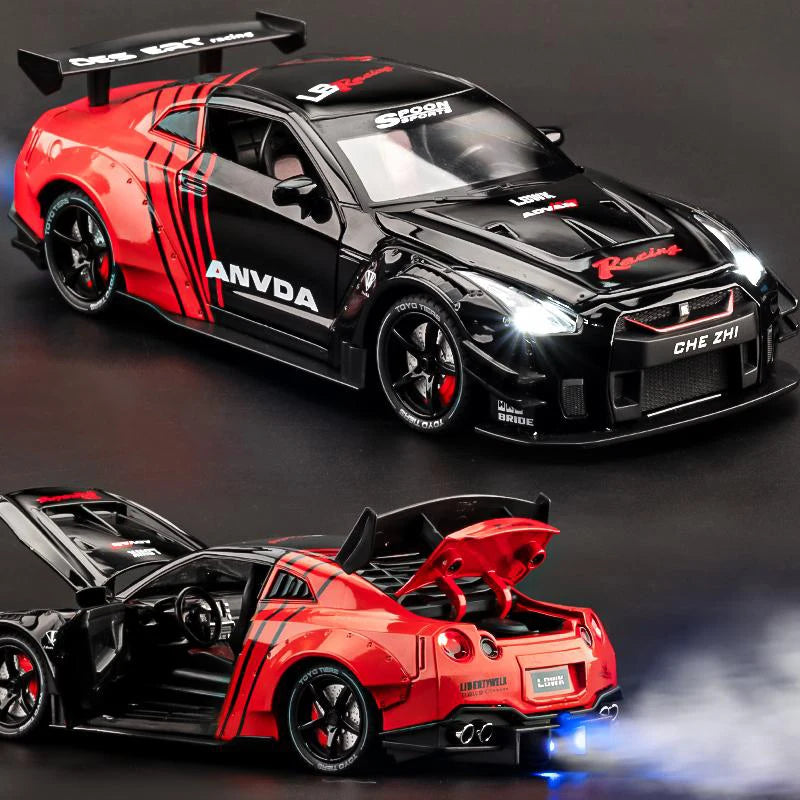 Nissan GT-R R35 Diecast Model Car with Sound & Light – 1:24 Scale