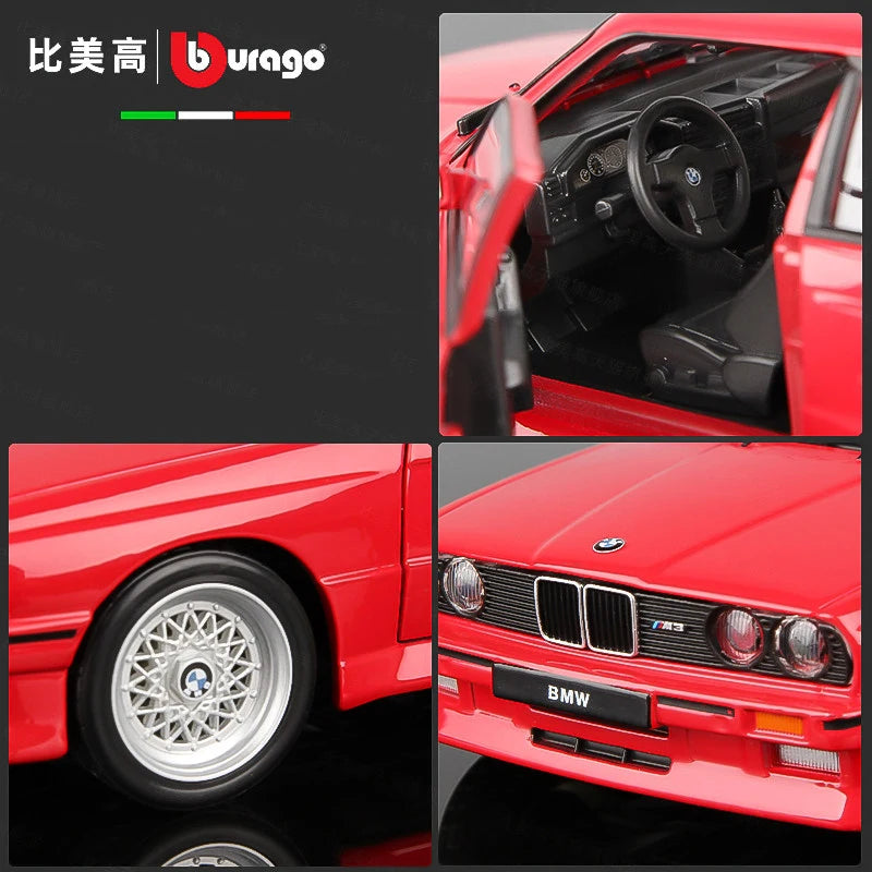 Bburago 1:24 BMW M3 E30 1988 Alloy Car Diecasts & Toy Vehicles Car Model Miniature Scale Model Car For Children