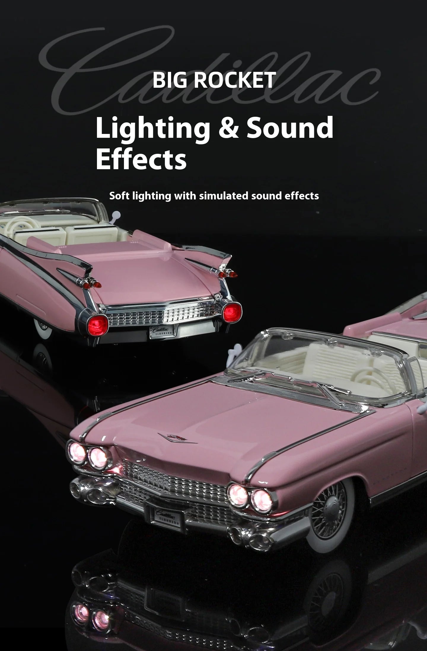 1:24 Retro Luxury Convertible Sports Car Diecast Model