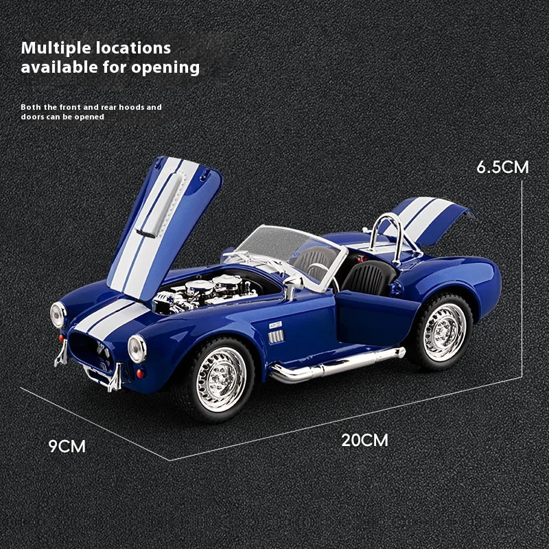 CCA 1965 Shelby Cobra Convertible Roadster 1:24 Diecast Model Car with Sound, Lights & Pull-Back Action