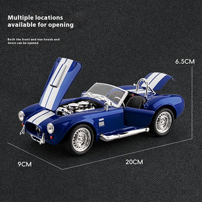 CCA 1965 Shelby Cobra Convertible Roadster 1:24 Diecast Model Car with Sound, Lights & Pull-Back Action
