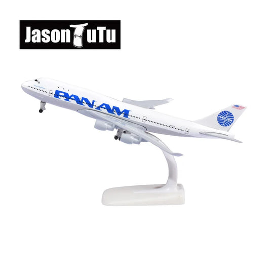JASON TUTU 20cm Pan Am 747 Plane Model Airplane Diecast Metal Pan American World Airways Aircraft Model Boeing 747 Drop Shipping