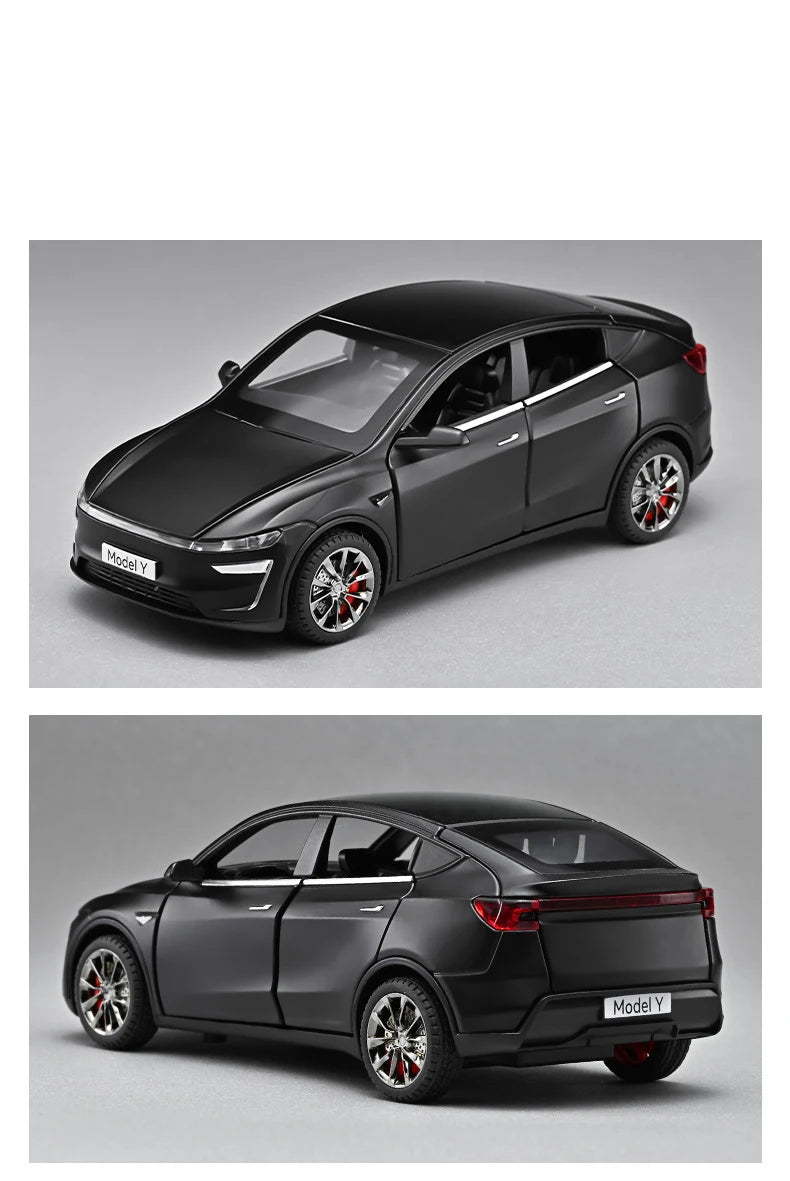 Tesla Model Y 1:32 Diecast Alloy Car with Sound, Light &amp; Pull-Back Action