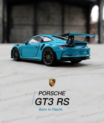 WELLY 1:24 Porsche 911 GT3 RS Blue Diecast Model Car