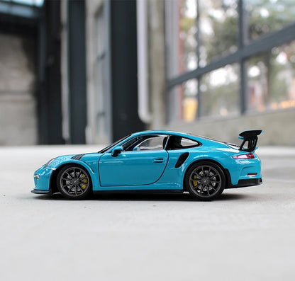 WELLY 1:24 Porsche 911 GT3 RS Blue Diecast Model Car