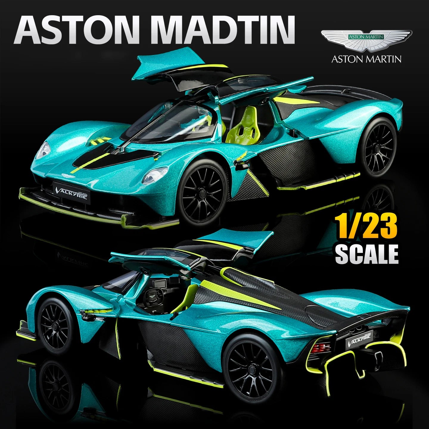 Aston Martin Valkyrie Supercar Diecast Model – Sound, Light and Pull Back Collectible Edition