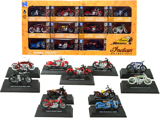 Indian Motorcycle Set of 11 pieces 1/32 Diecast Motorcycle Models