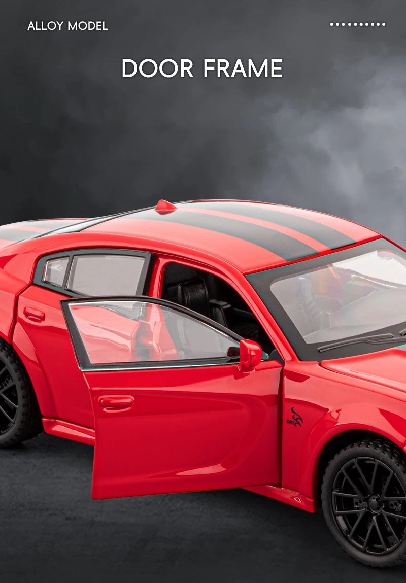 1:32 Charger SRT Hellcat Alloy Muscle Car Model with Sound, Lights, Pull-Back Action