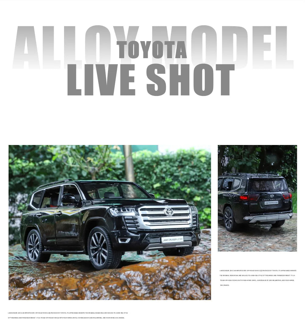 Toyota Land Cruiser LC300 Diecast Alloy SUV Model Car Pull Back Sound & Light